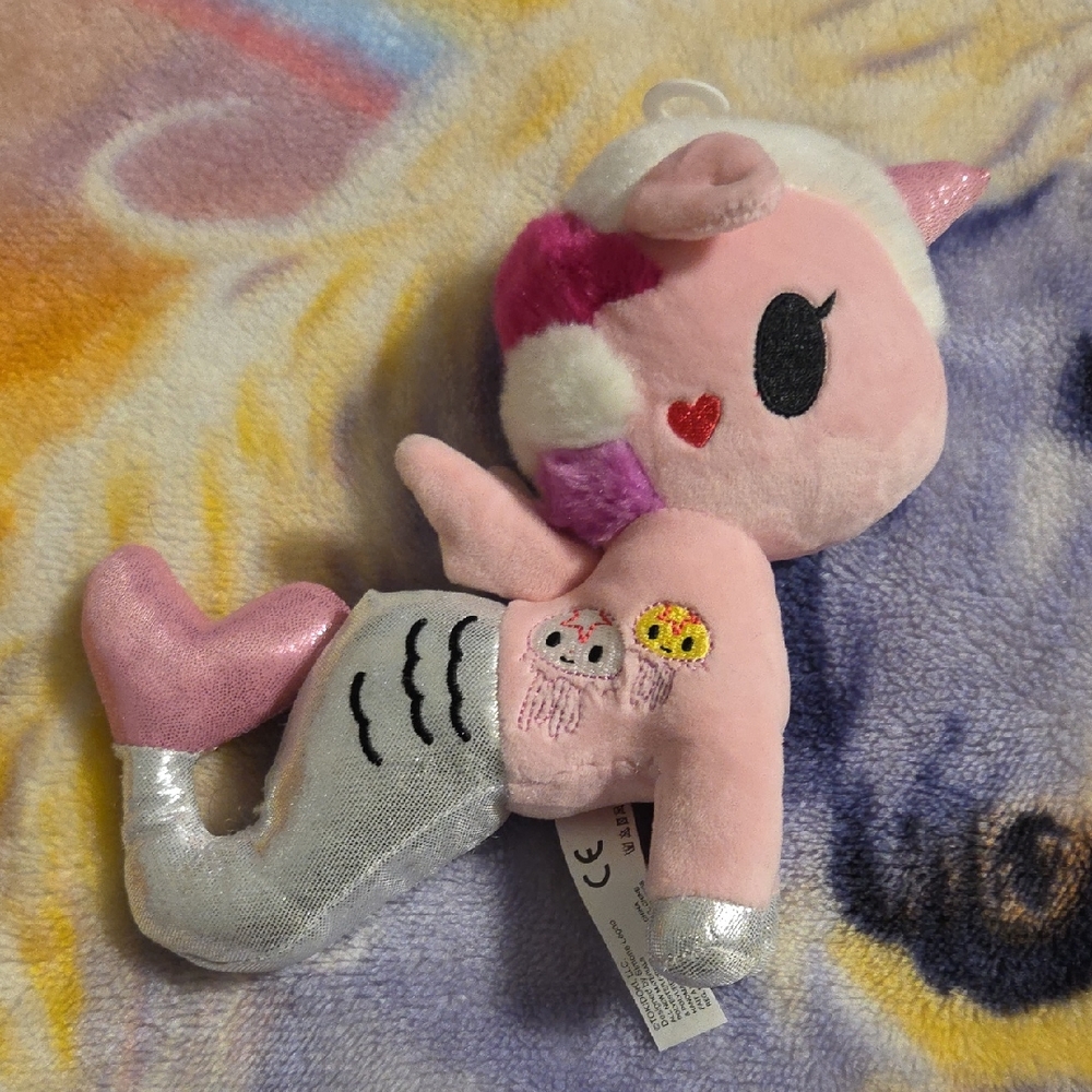 tokidoki Pink and Silver Stuffed Animal